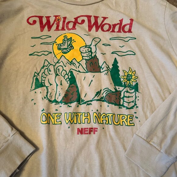 Neff Wild World Graphic Long Sleeve Tee M - Picture 3 of 5